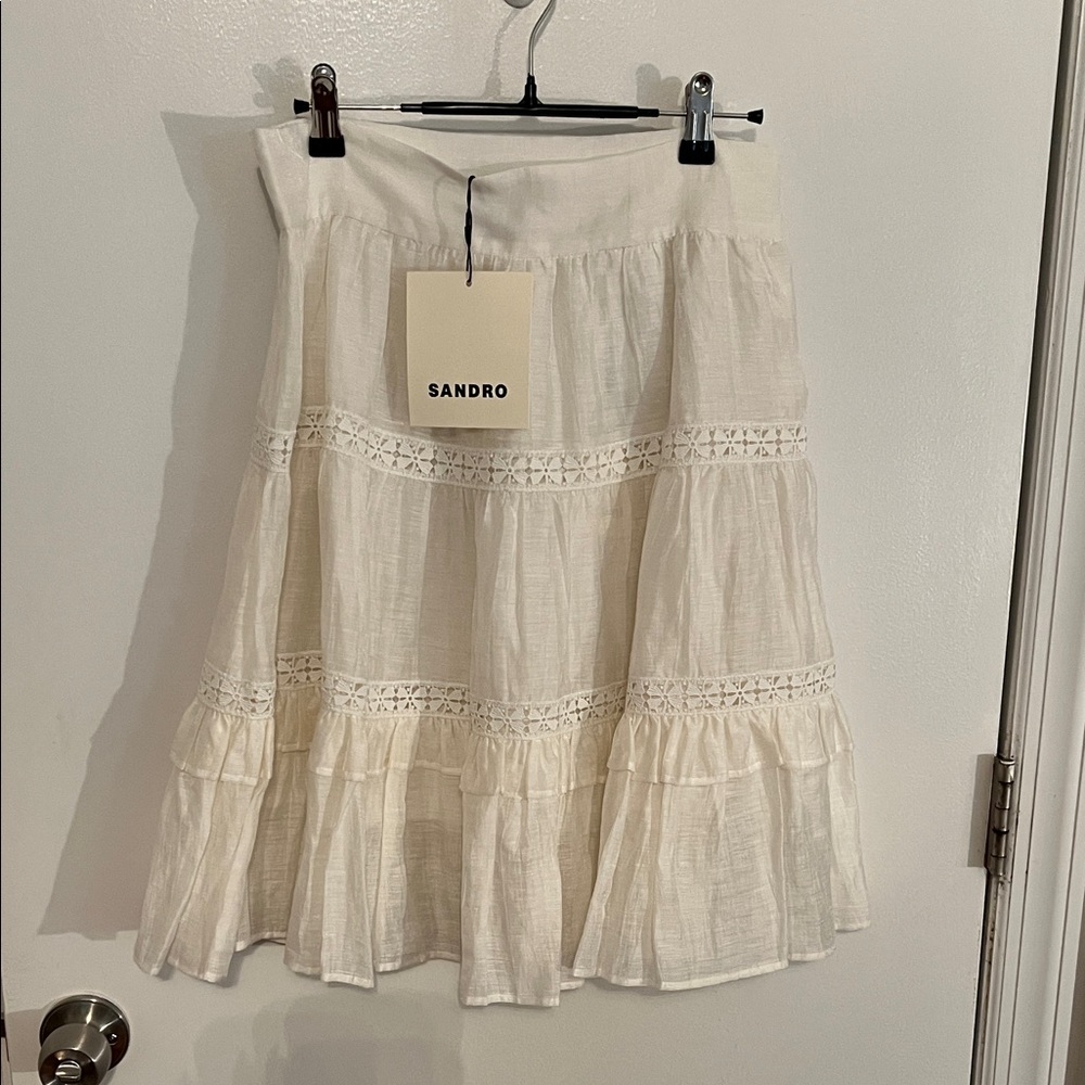 Sandro Women's White A-Line Skirt